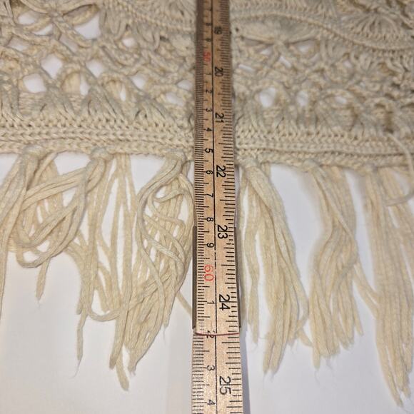 Chicos Womens Size 1 Medium Open Crochet Top Pullover Boho Hippie Festival - Picture 7 of 11